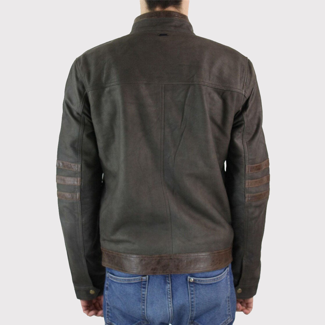 X-Men Wolverine Inspired Brown Biker Racing Jacket for Men