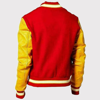 MJ Michael Jackson Thriller Varsity Bomber Jacket - Red M Logo