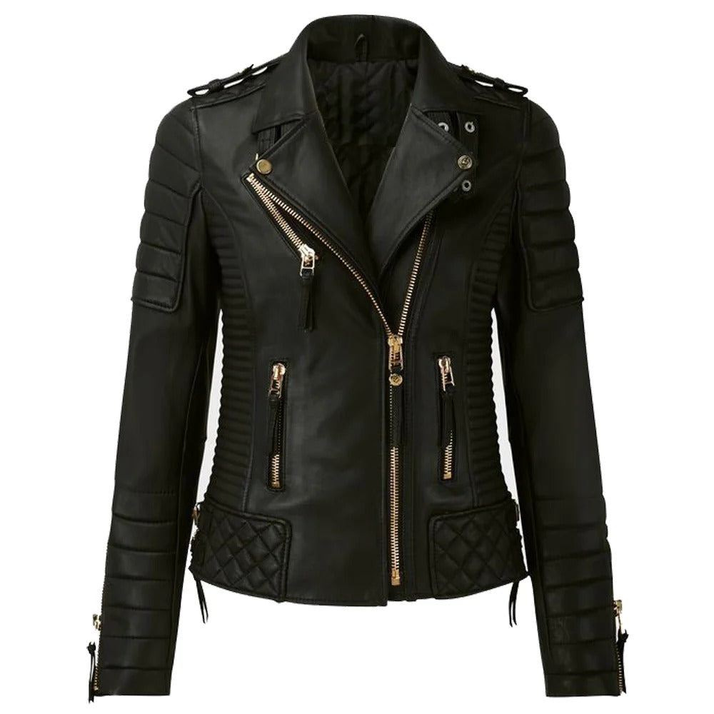 motorcycle leather fashion jacket