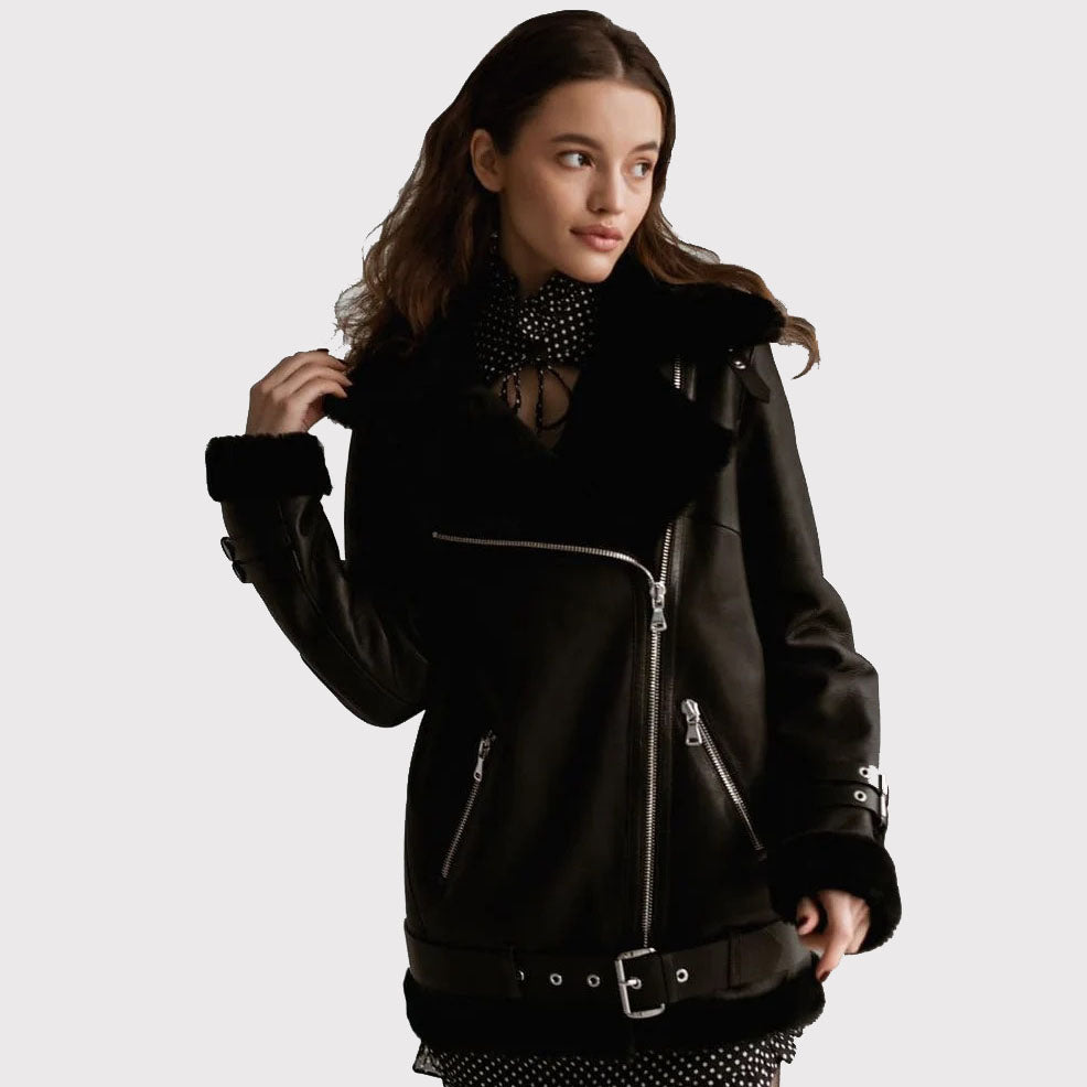 Natural Sheepskin Aviator Jacket Sale