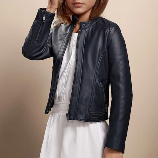 Stylish Navy Blue Leather Jacket for Toddler Girl Stylish Navy Blue Leather Jacket for Toddler Girl