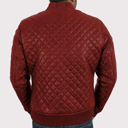 Original Lambskin Quilted Leather Jacket for Men - Biker Casual Style