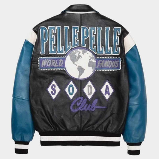 Pelle Pelle Marc Buchanan Soda Club Genuine Cowhide Bomber Leather Jacket for Men