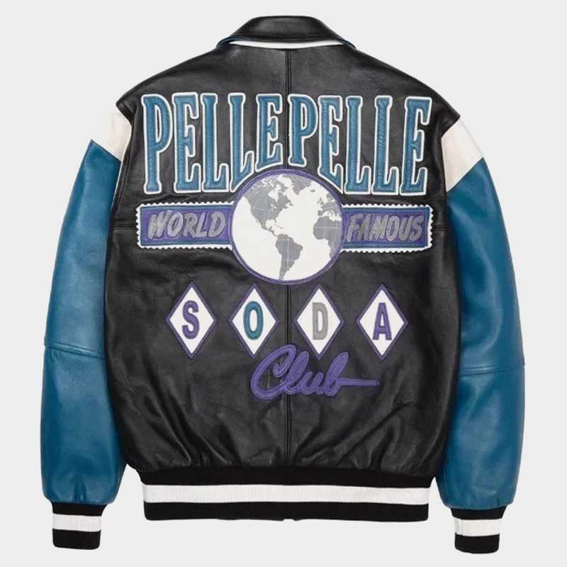 Pelle Pelle Marc Buchanan Soda Club Genuine Cowhide Bomber Leather Jacket for Men