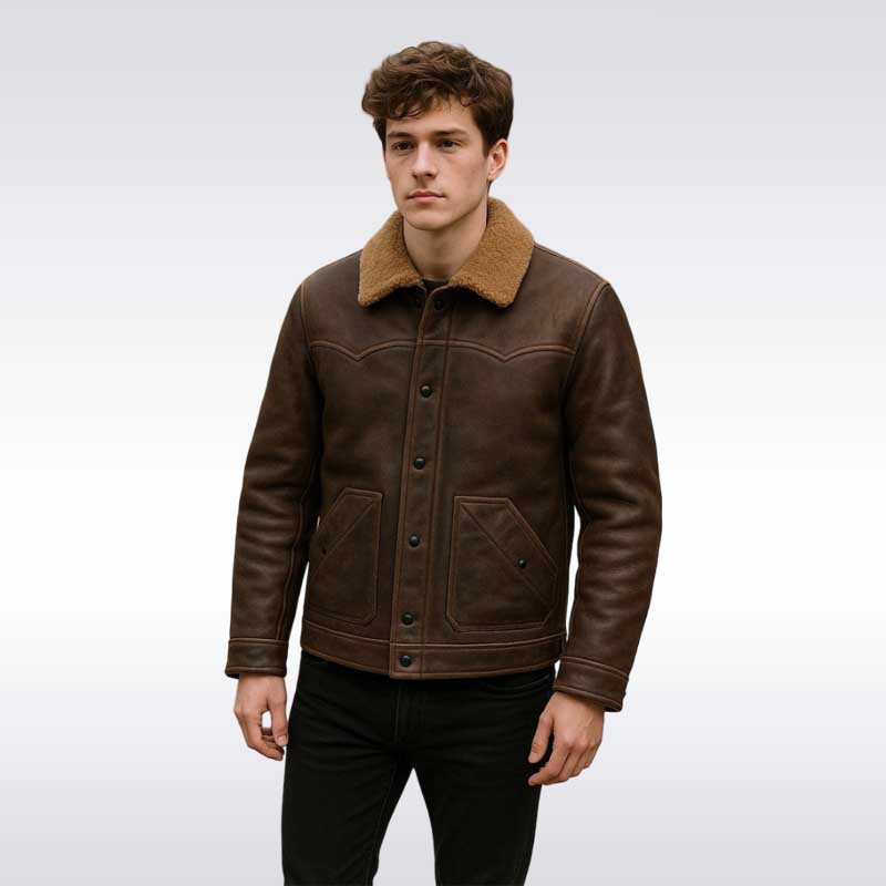 Rancher’s Leather Shearling Jacket Men