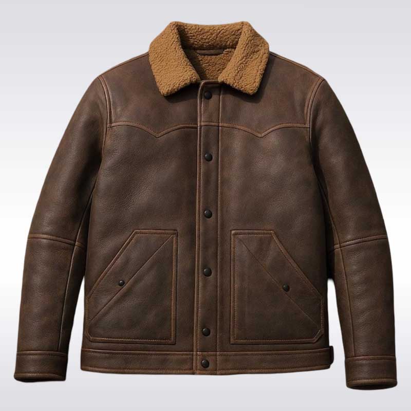 Rancher’s Leather Shearling Jacket Men