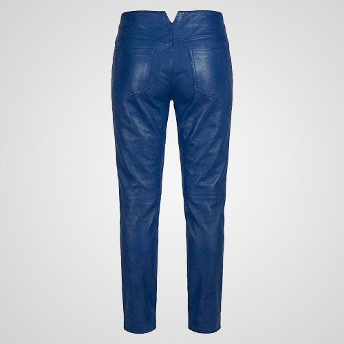 Jim Morrison inspired royal blue leather pants