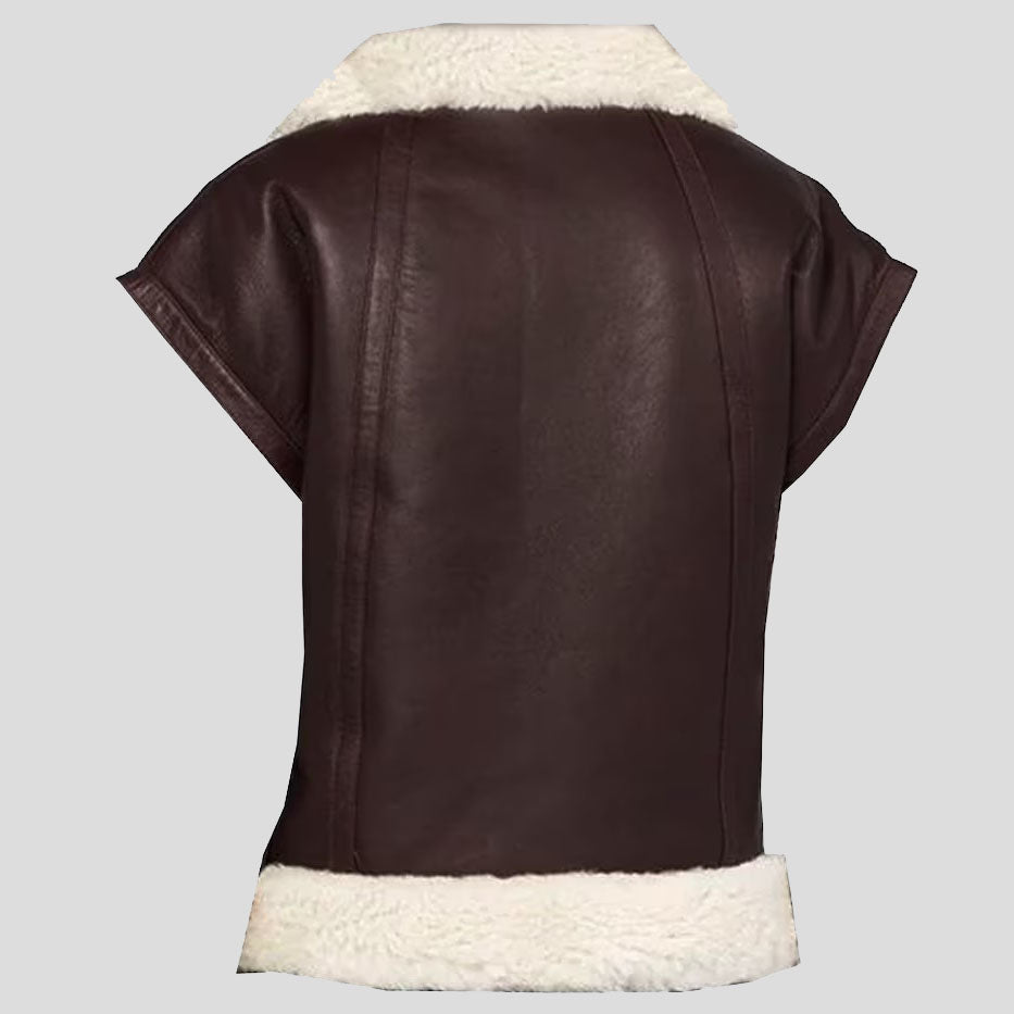 Shearling Sheepskin Leather Vest for Women