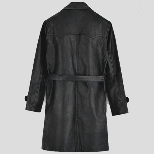 Black Leather Trench Coat