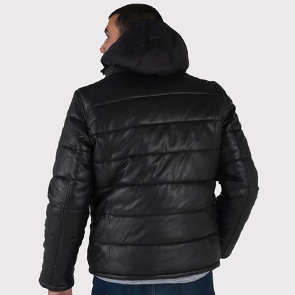 Performance Leather Down Jacket for Sportswear