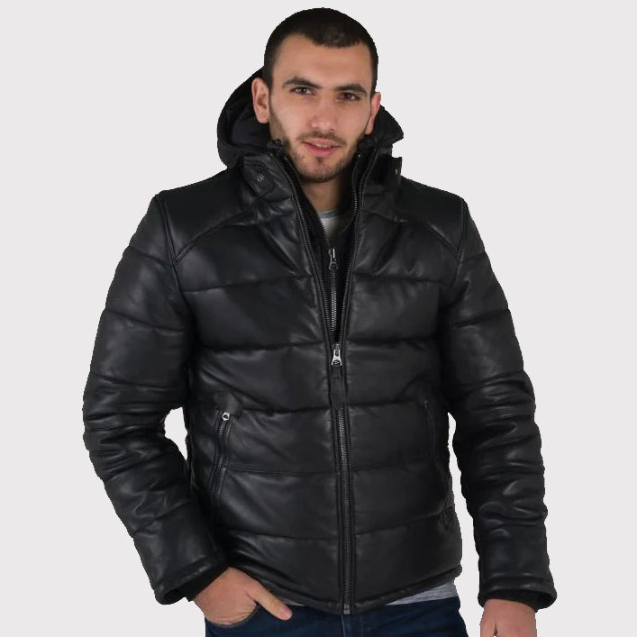 Sportswear Leather Down Jacket - Stay Warm in Style!