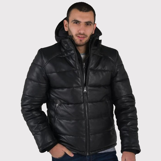 Performance Leather Down Jacket for Sportswear Sportswear Leather Down Jacket - Stay Warm in Style!
