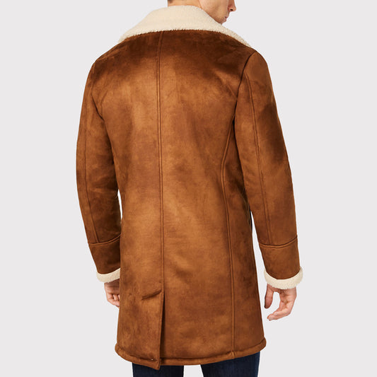 Stylish Men's Faux Shearling Overcoat