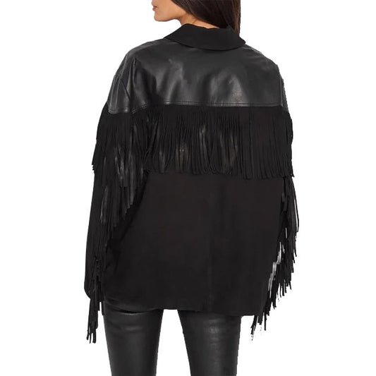 suede fringe jacket leather shoulder
