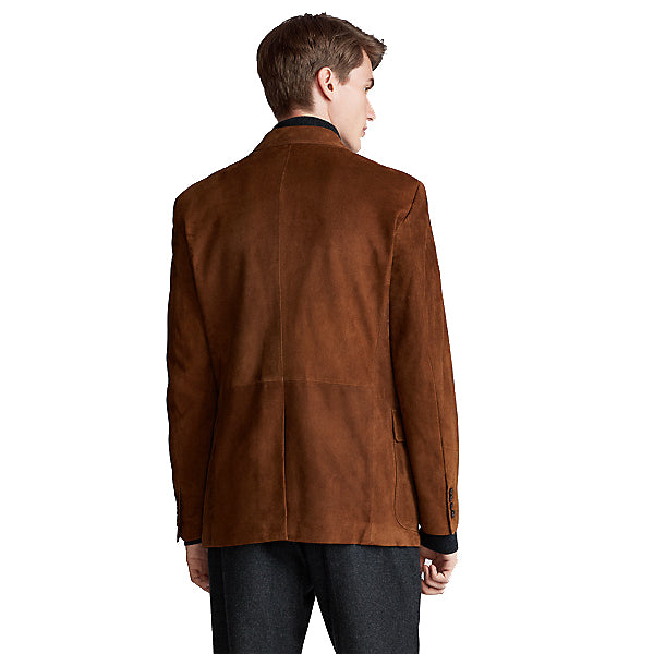 Tan Brown Suede Leather Blazer Men's