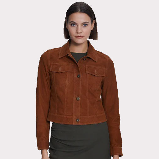 Tan Women's Authentic Western Suede Jacket