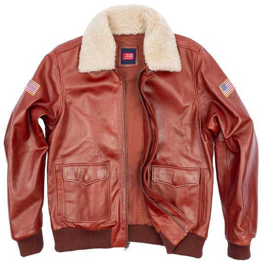 US Flag G-1 Flight Leather Jacket Men's US Flag G-1 Flight Leather Jacket Men's