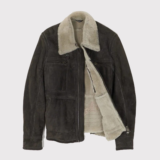 Shearling Leather Jacket Black