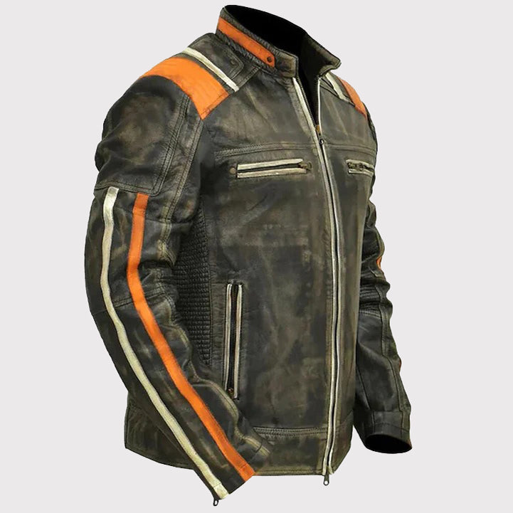 Vintage Style Retro Cafe Racer Black Jacket - Men's Streetwear Coat