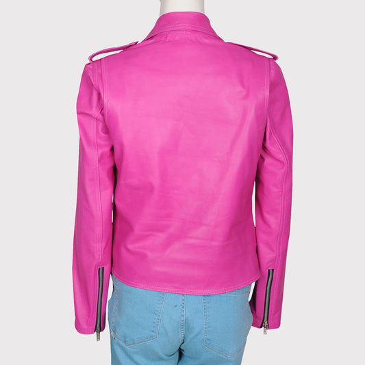 Women's Pink Leather Jacket