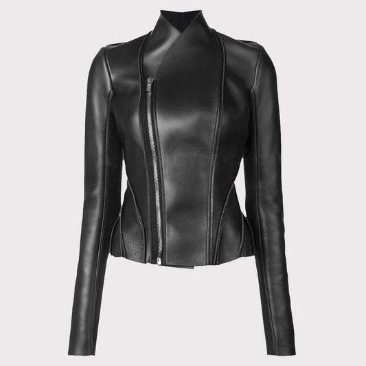 Women's Asymmetric Zip Leather Jacket