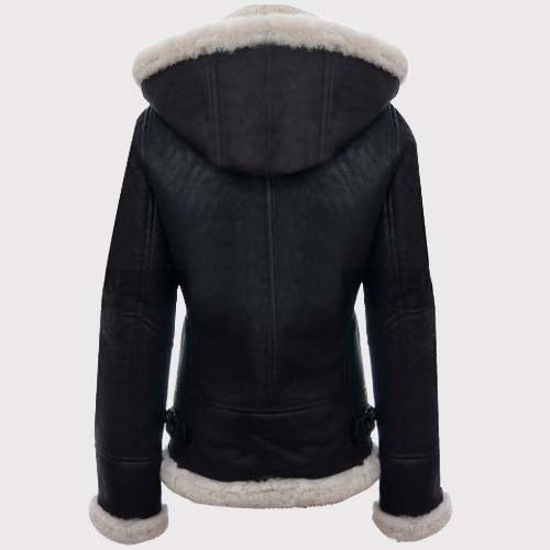 Trendy Women's Aviator B3 Black Leather Jacket