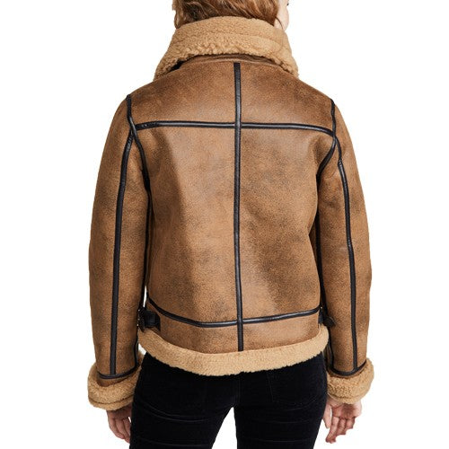 Women Brown Shearling Jacket