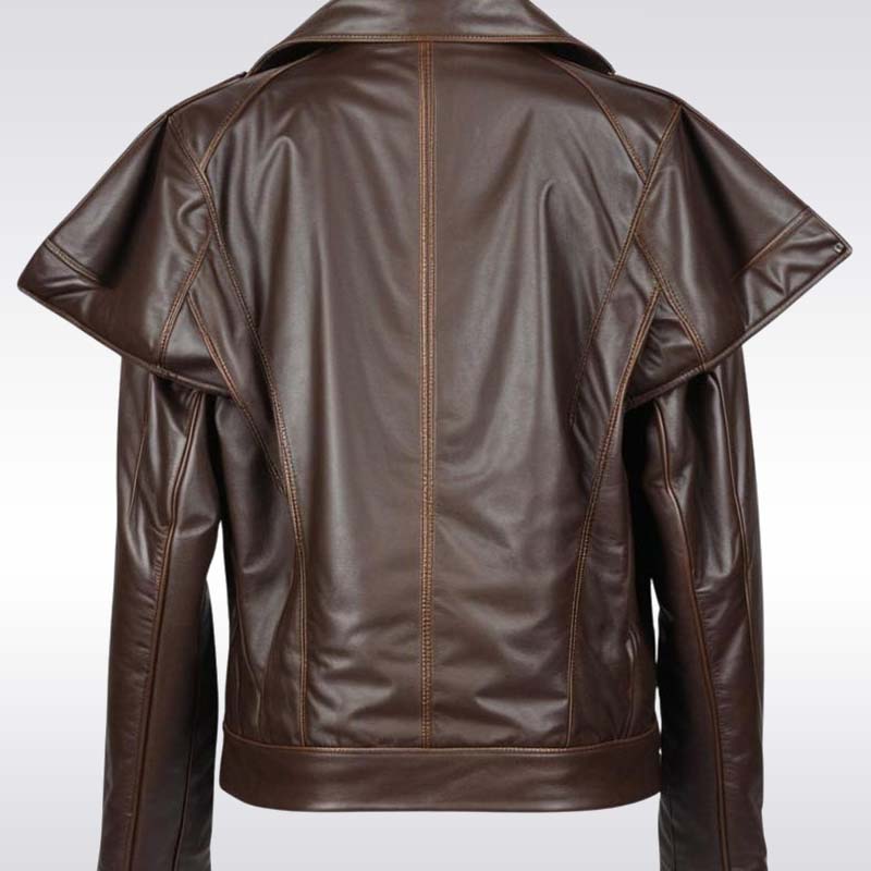 Women’s Brown Handmade Leather Biker Jacket