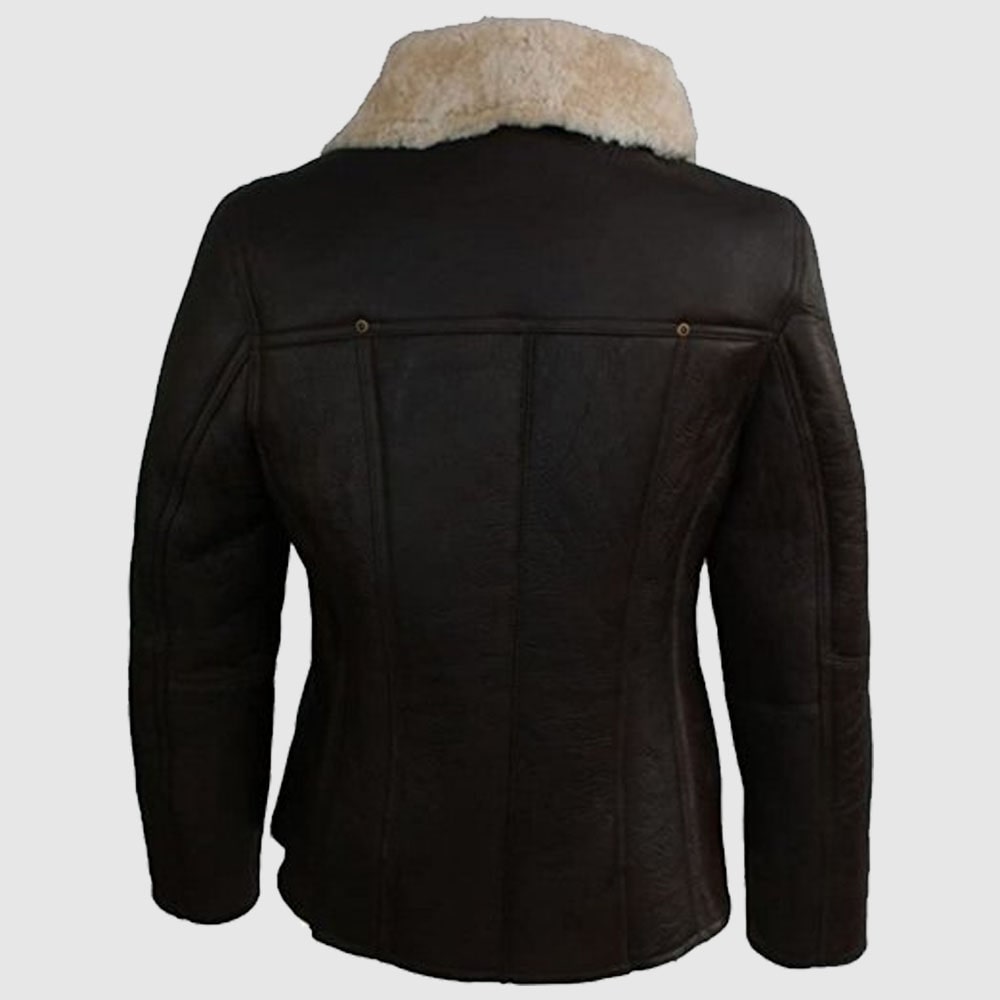 Women's Celene Aviator Sheepskin Leather Coat