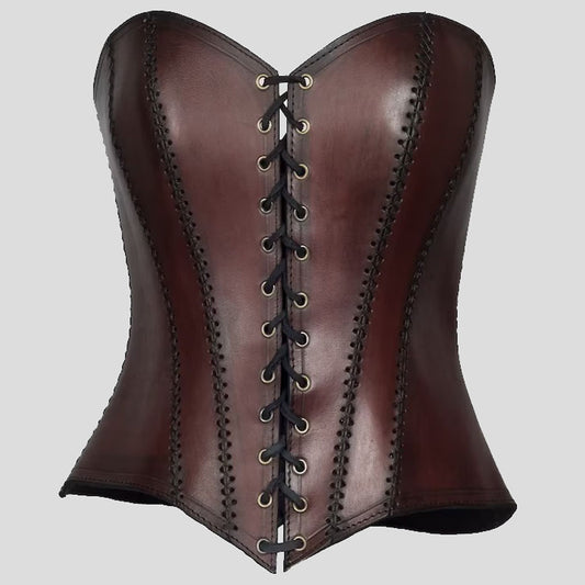 Women's Brown Genuine Leather Corset Women's Brown Genuine Leather Corset