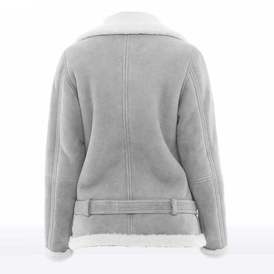 Women’s Gray Sheepskin B3 Shearling Leather Jacket