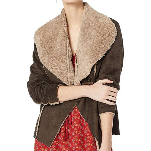 Women's Khaki Shearling Jacket