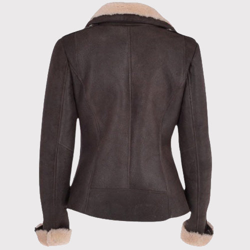 Stylish Aviator Shearling Bomber Jacket for Women