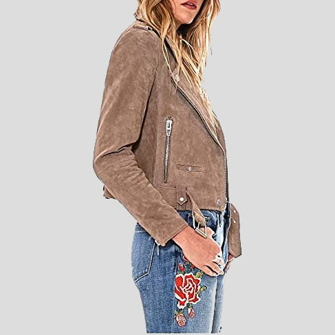 Suede Leather Motorcycle Jacket
