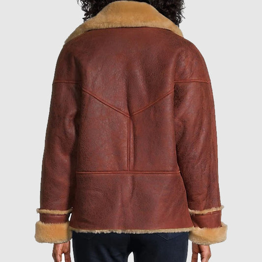 Luxury Style Sandro Shearling Moto Jacket for Women