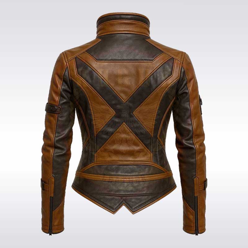 Women’s Chocolate Brown Sci Fi Sheepskin Leather Jacket