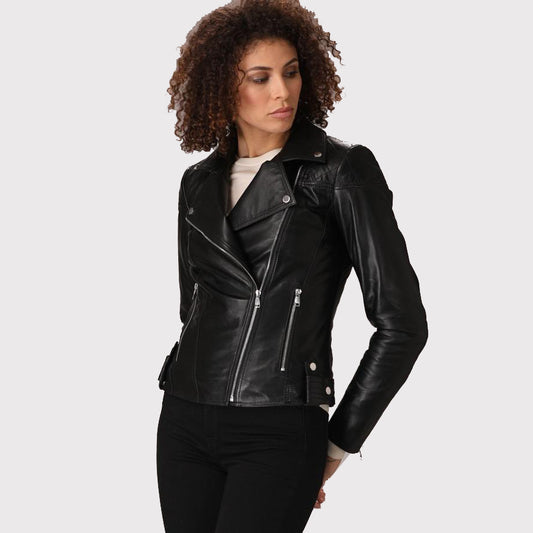 Women's Trendy Black Lambskin Leather Jacket