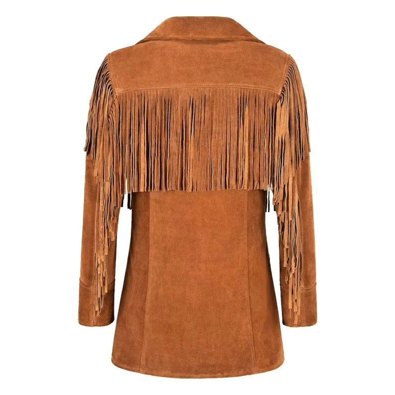 Women's Western Fringes Leather Jacket