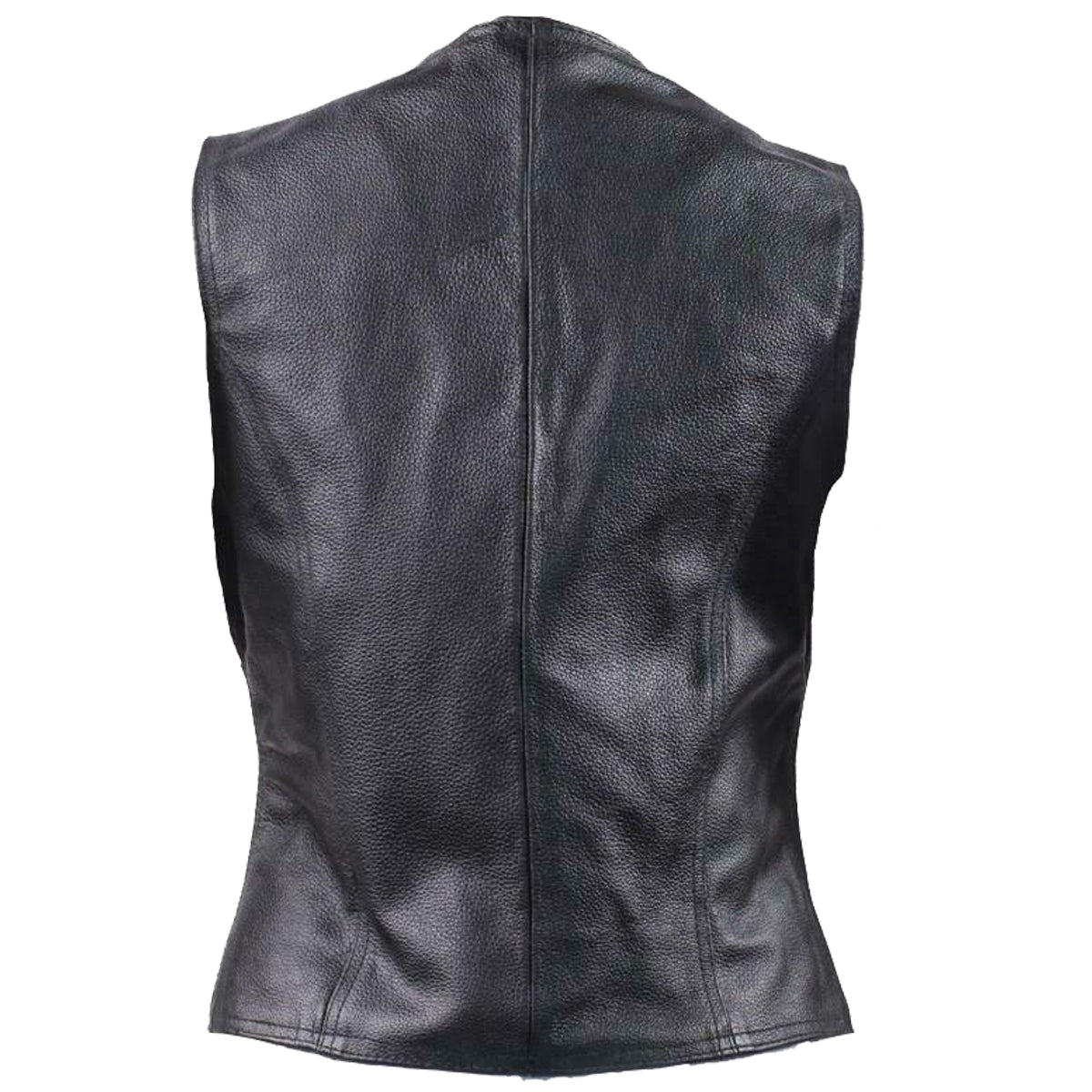 Women Side Laces Biker Leather Waistcoat