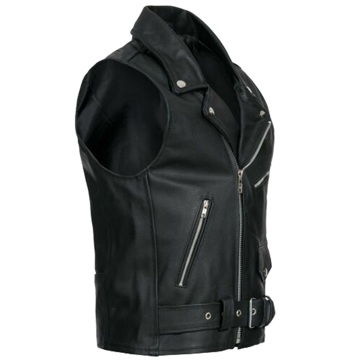 Men Classic Brando Motorcycle Leather Vest