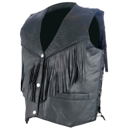 Men Western Fashion Leather Fringes Vest Men Western Fashion Leather Fringes Vest