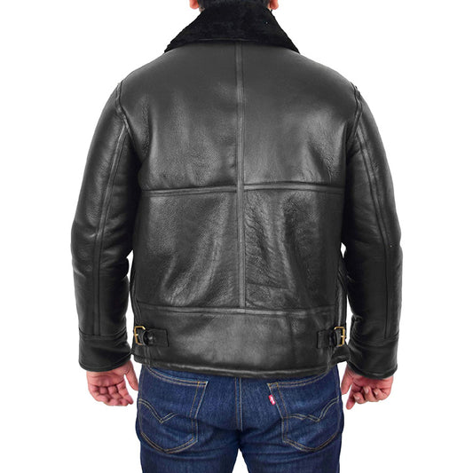 B3 Bomber Aviator Pilots Shearling Coat