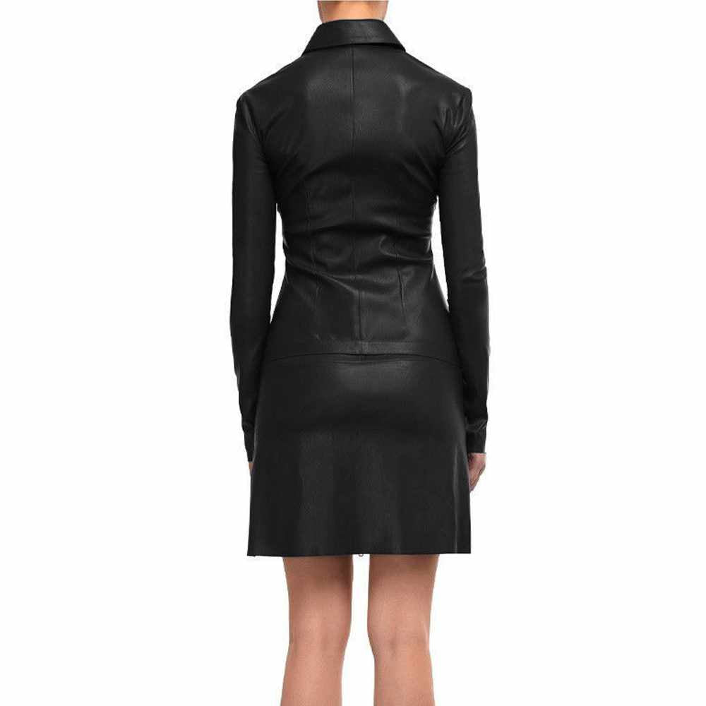 Genuine Leather Elegant Party Mini Dress For Women