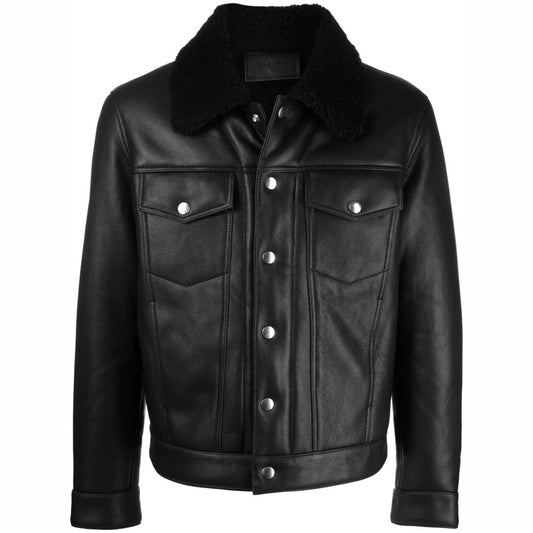 Black Leather Trucker Jacket for Men Black Leather Trucker Jacket for Men