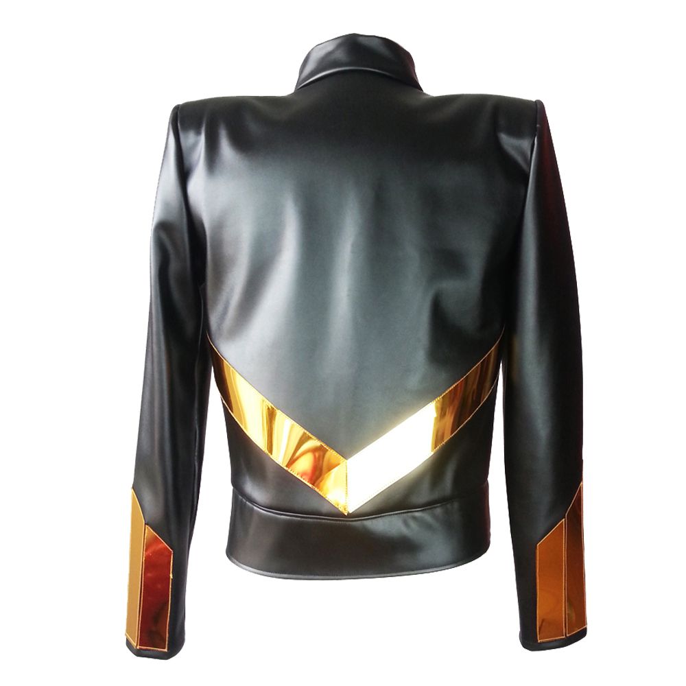 Nightclub Military Fashion Leather Jacket