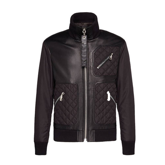 High Neck Bomber Mens Leather Jacket High Neck Bomber Mens Leather Jacket
