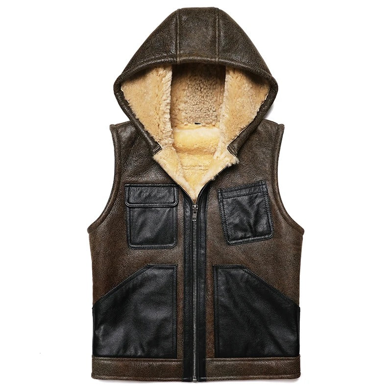 Shearling Leather Vest for Men