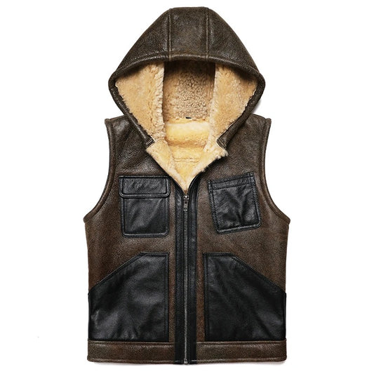 Shearling Leather Vest for Men