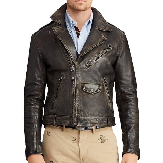 Iconic Men's Cowhide Leather Biker Motorcycle Jacket Iconic Men's Cowhide Leather Biker Motorcycle Jacket