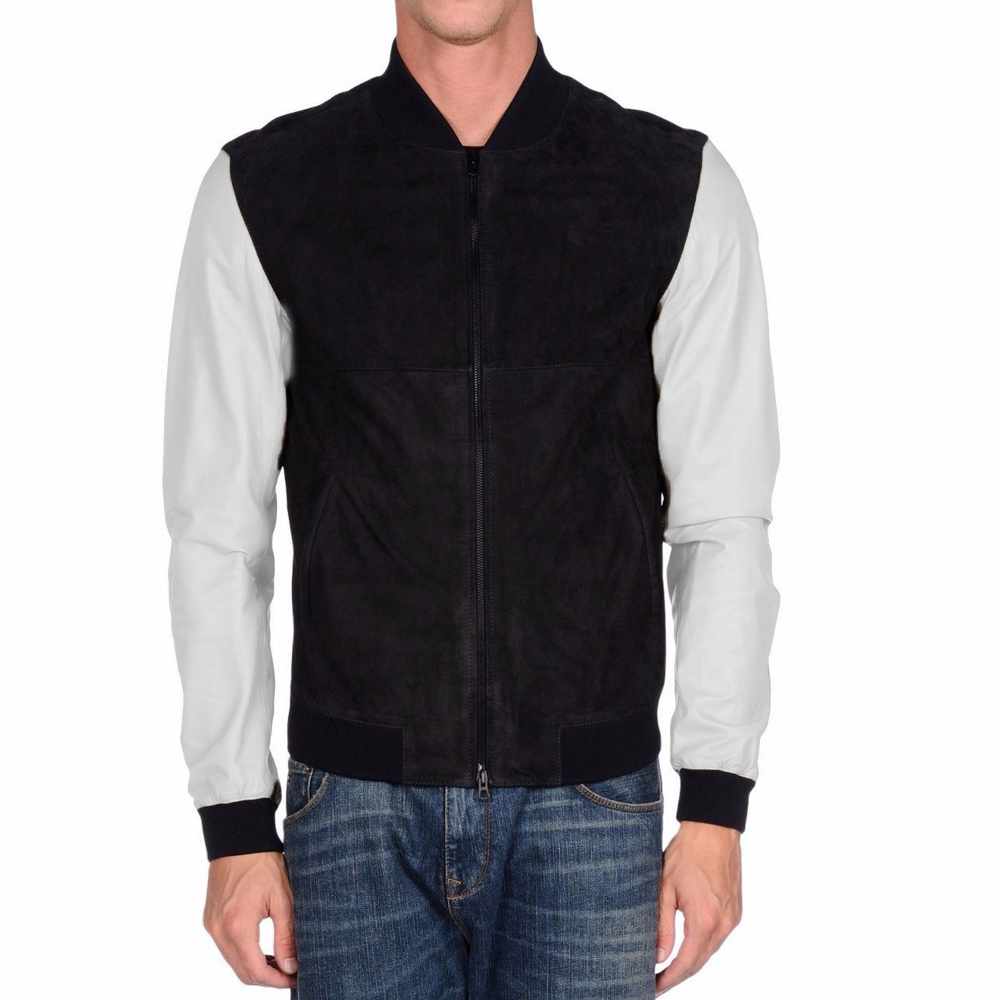 Letterman Varsity Leather Motorcycle Fashion Jacket Mens